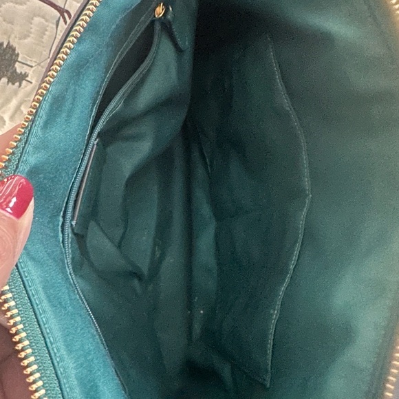 Coach Green Leather Tote Bag | Gold Hardware | Charm Included - Picture 2 of 7